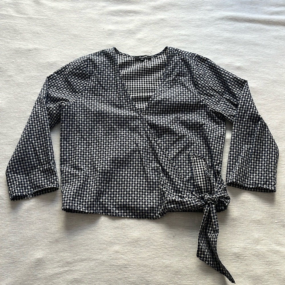 NWT Madewell Textured Cotton Wrap Top